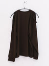 BASERANGE France Organic Cotton Loose Long Sleeve Off Shoulder T-shirt France BAS-TOPIL-RC-SU25-FOVEA
